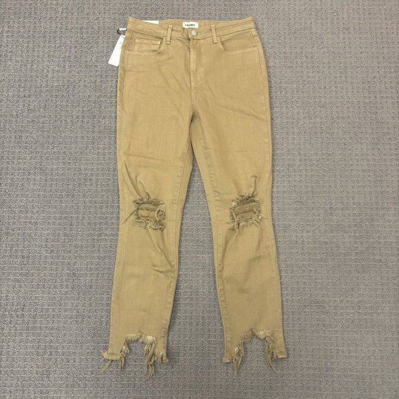 L'Agence Jeans 29 Distressed Frayed Raw Hem High Rise Skinny Stretch Everday - Picture 1 of 8